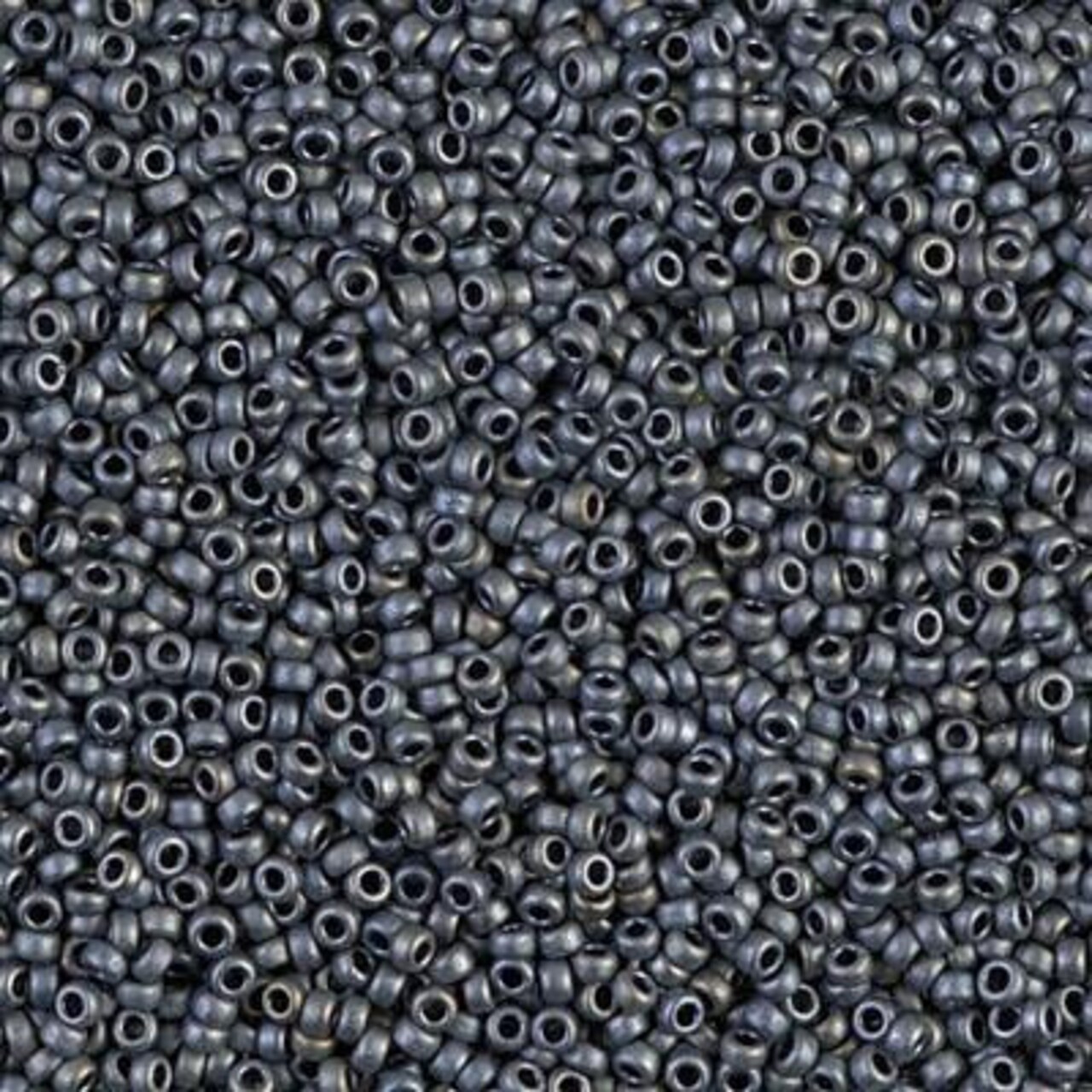 Miyuki 15/0 Round Seed Bead, 15-2002, Matte Metallic Silver Gray